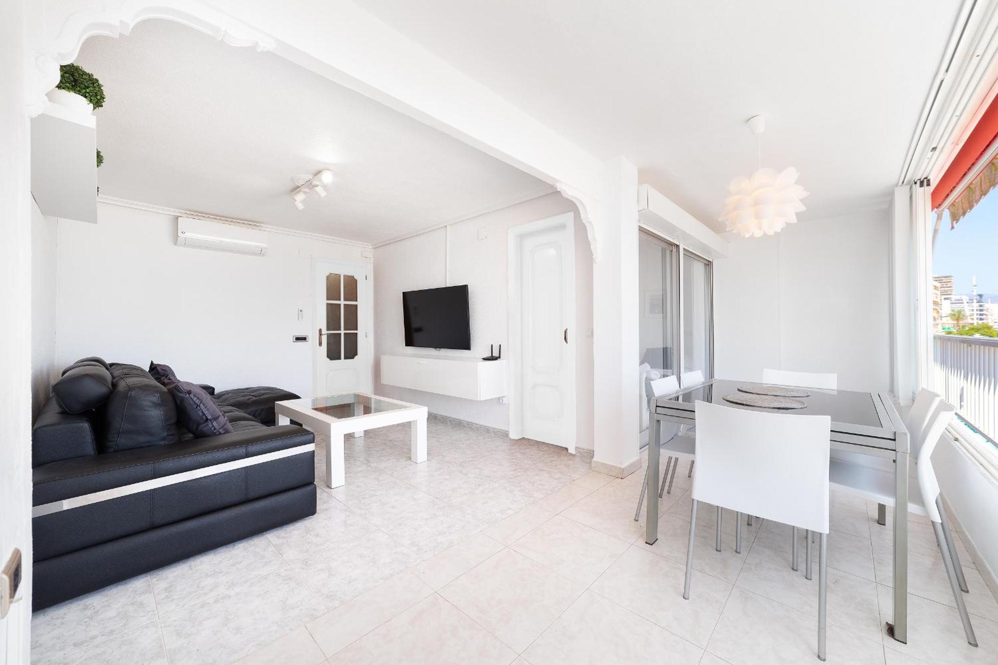 Luxury Primerisima Linea Playa Poniente Benidorm Con 6,5 Mts De Vistas Frontales Al Mar Bagian luar foto